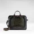 Clooney Green Leather  Briefcase