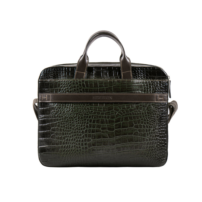 Clooney Green Leather  Briefcase
