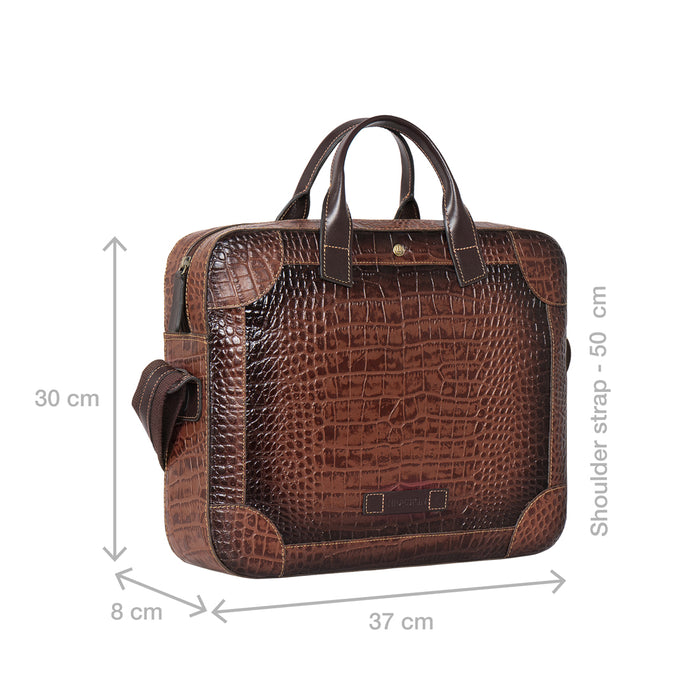 Clooney Tan Leather  Briefcase