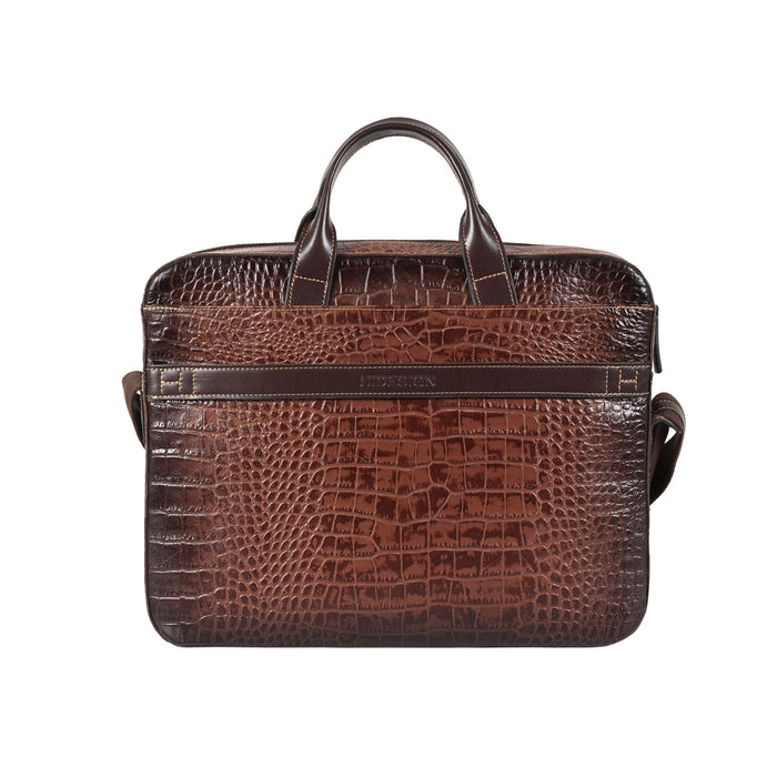 Clooney Tan Leather  Briefcase