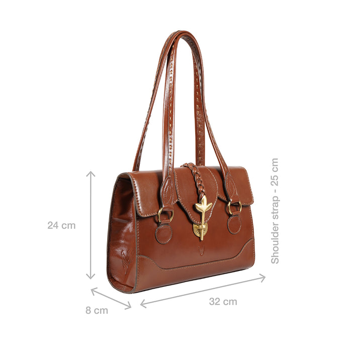 Clover 02 Tan Leather Tote Bag