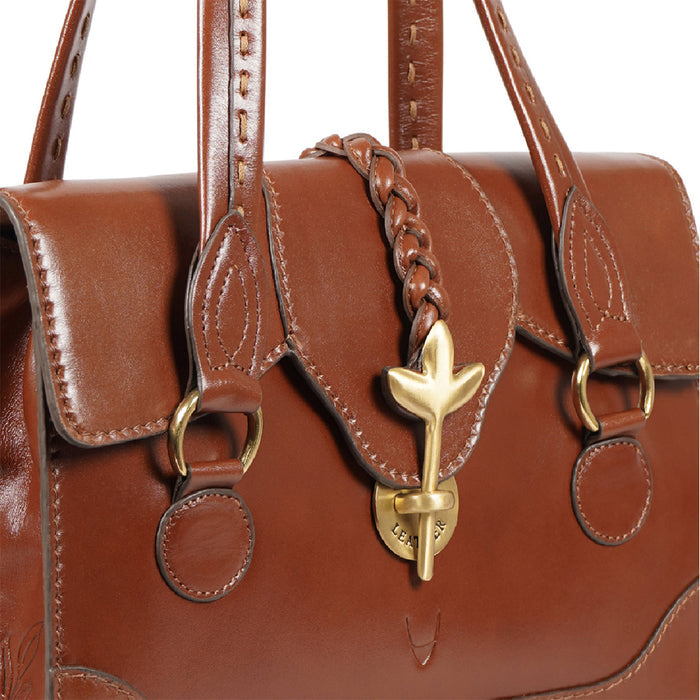 Clover 02 Tan Leather Tote Bag