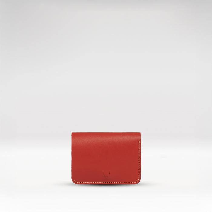 Clover W1 Red Leather Bi-Fold Wallet