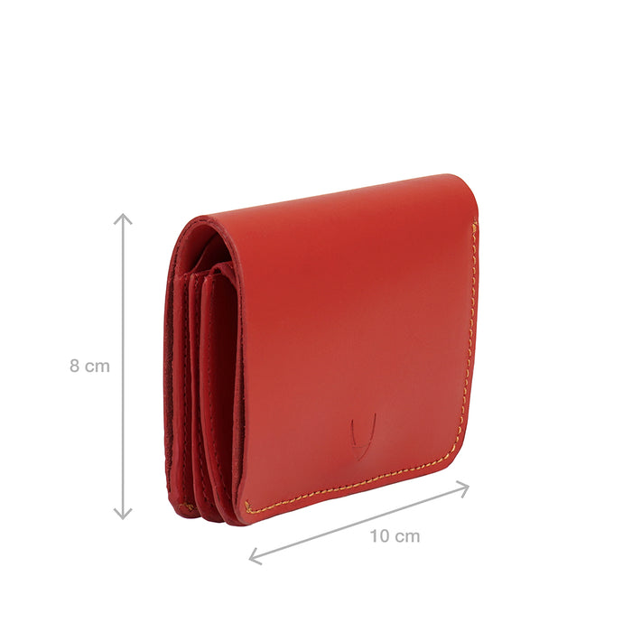 Clover W1 Red Leather Bi-Fold Wallet