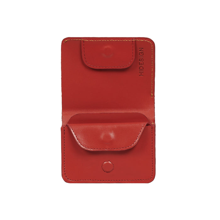 Clover W1 Red Leather Bi-Fold Wallet