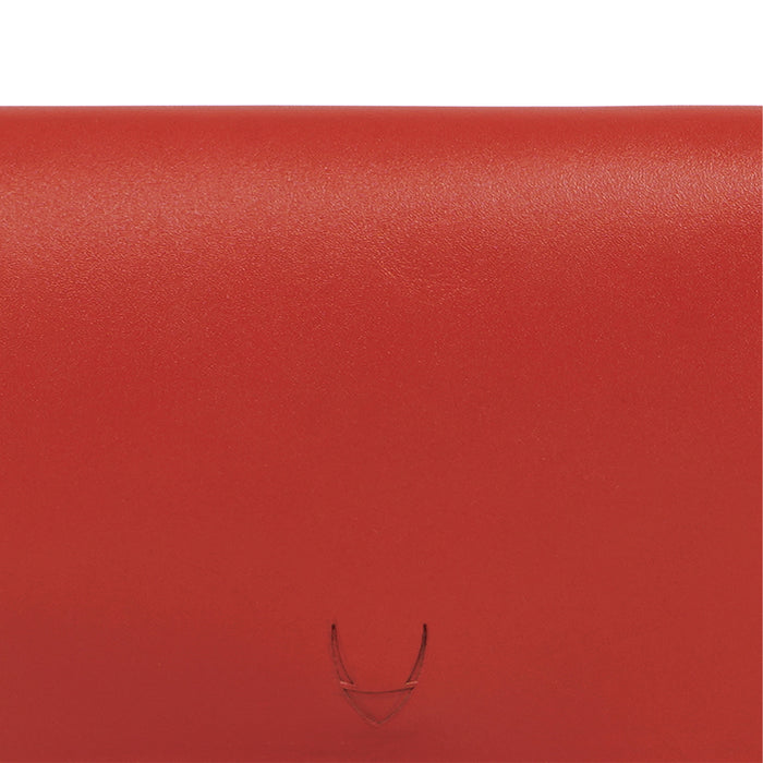 Clover W1 Red Leather Bi-Fold Wallet