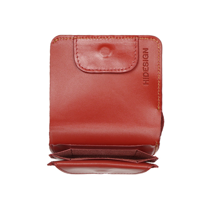 Clover W1 Red Leather Bi-Fold Wallet