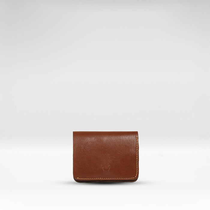 Clover W1 Tan Leather Bi-Fold Wallet