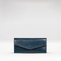 Clover W2 Blue Leather Trifold Wallet