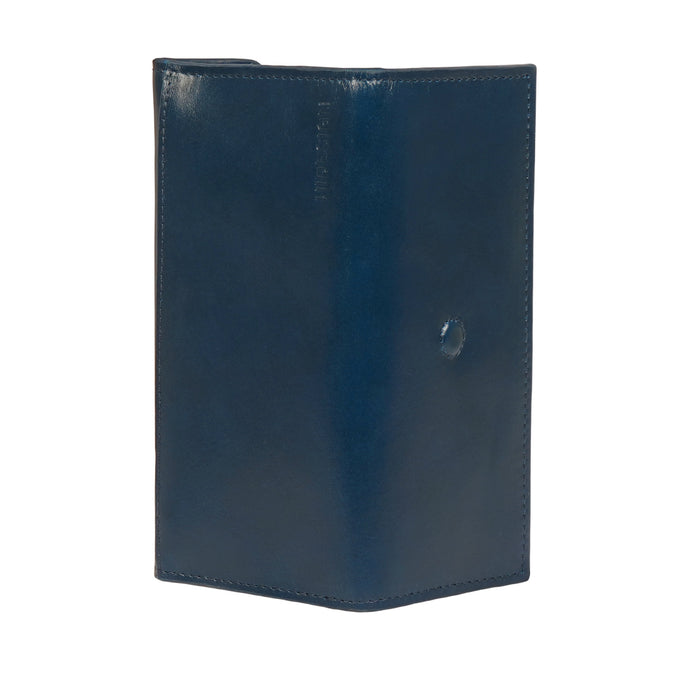 Clover W2 Blue Leather Trifold Wallet
