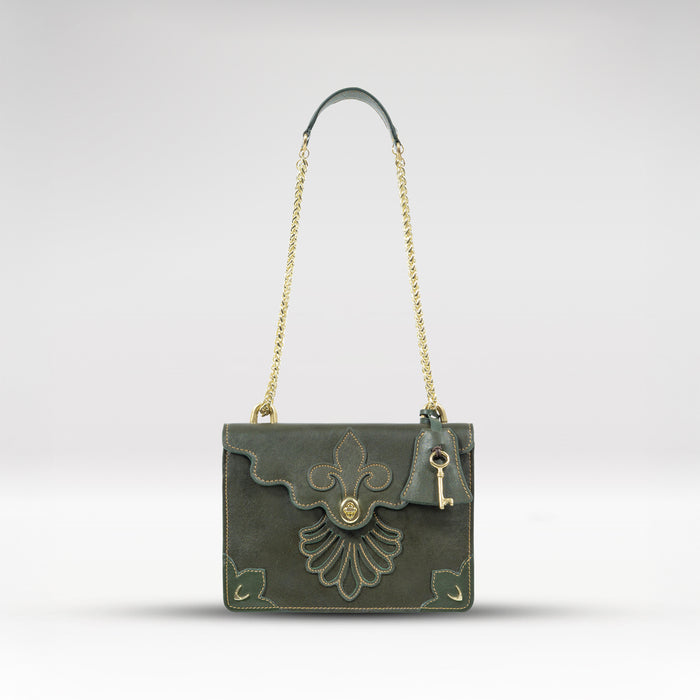 Comtesse 01 Olive Leather Shoulder Bag
