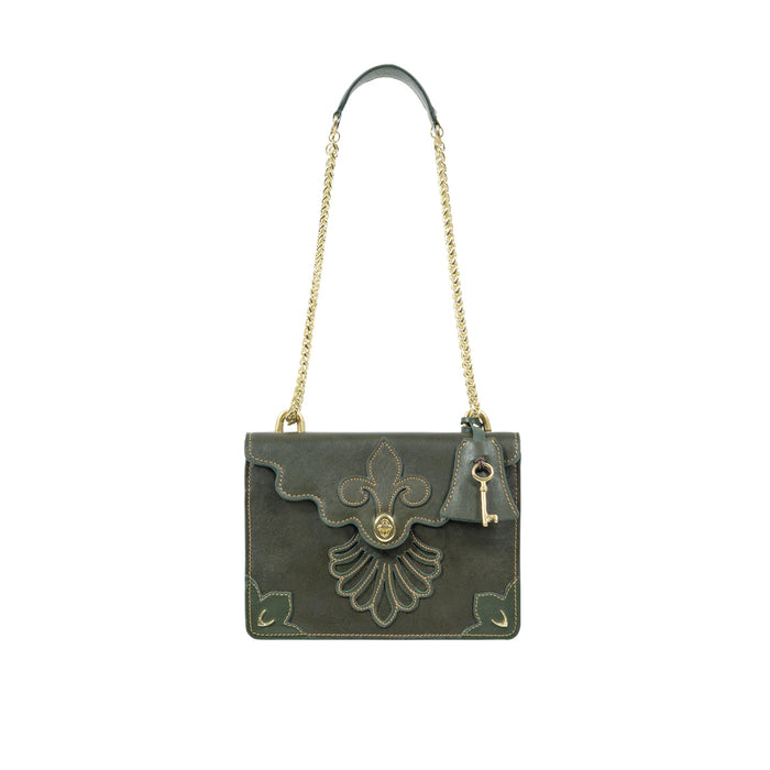 Comtesse 01 Olive Leather Shoulder Bag
