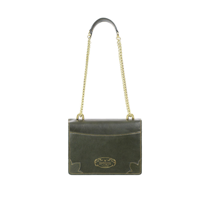 Comtesse 01 Olive Leather Shoulder Bag