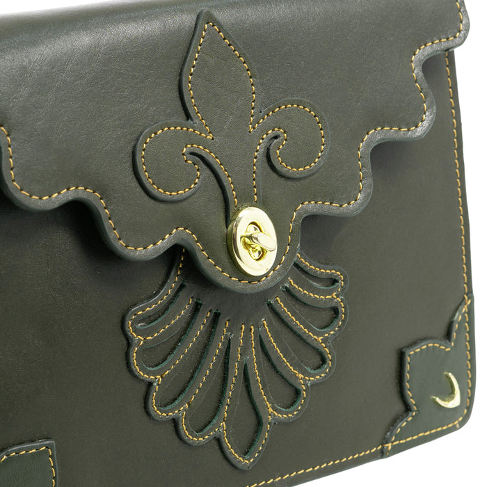 Comtesse 01 Olive Leather Shoulder Bag