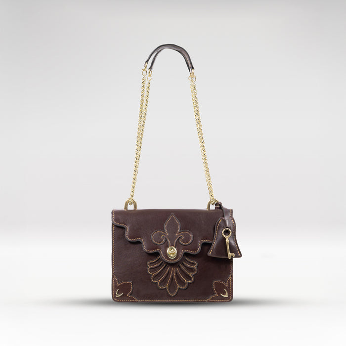 Comtesse 01 Purple Leather Shoulder Bag