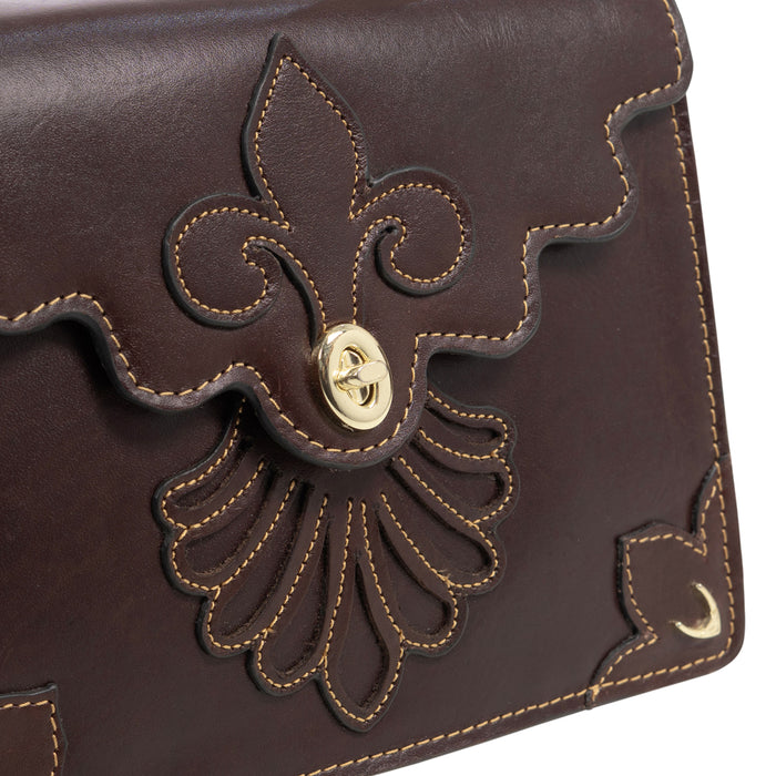 Comtesse 01 Purple Leather Shoulder Bag