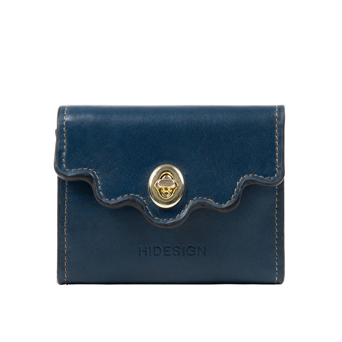 Comtesse W1 Blue Leather Tri-Fold Wallet