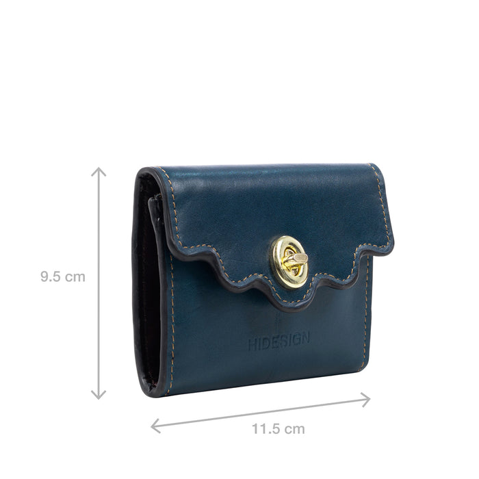 Comtesse W1 Blue Leather Tri-Fold Wallet