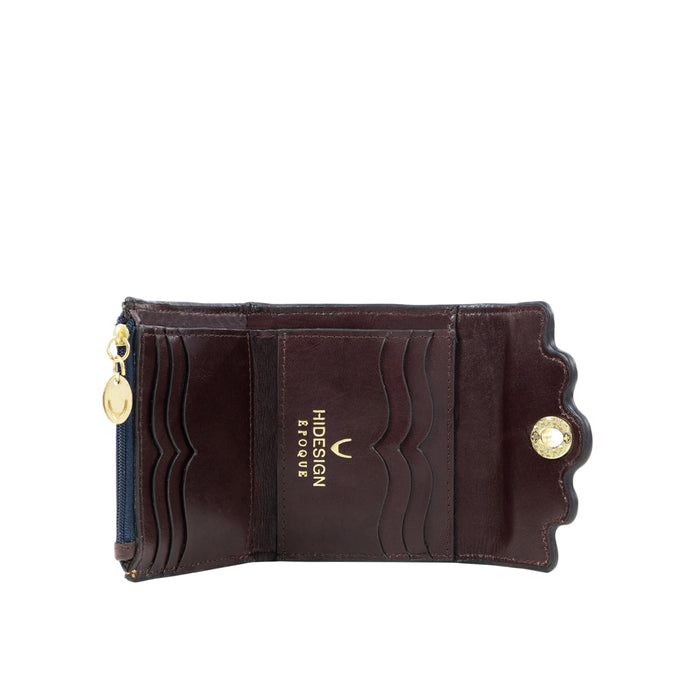 Comtesse W1 Blue Leather Tri-Fold Wallet