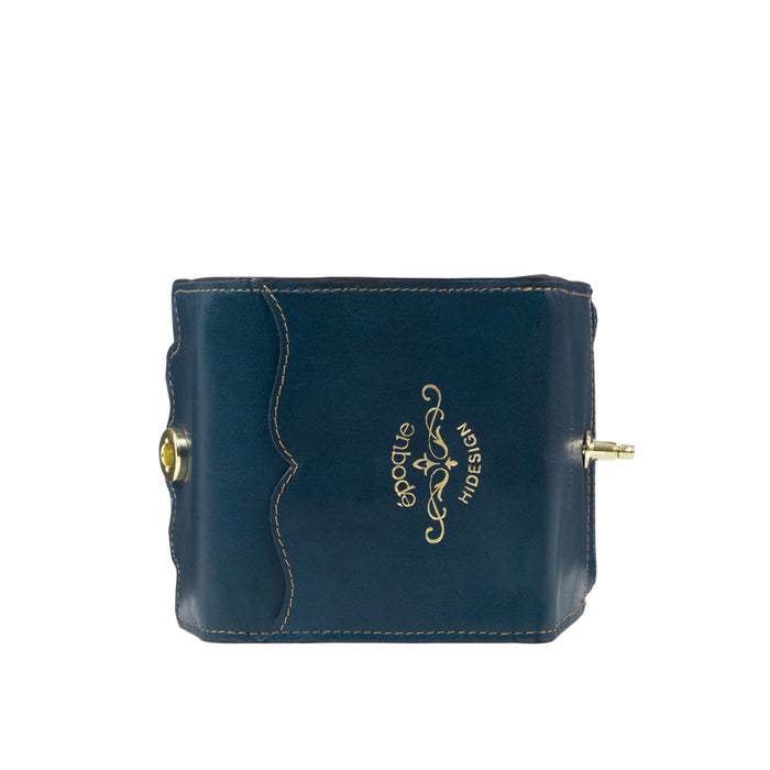 Comtesse W1 Blue Leather Tri-Fold Wallet