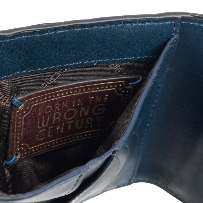 Comtesse W1 Blue Leather Tri-Fold Wallet