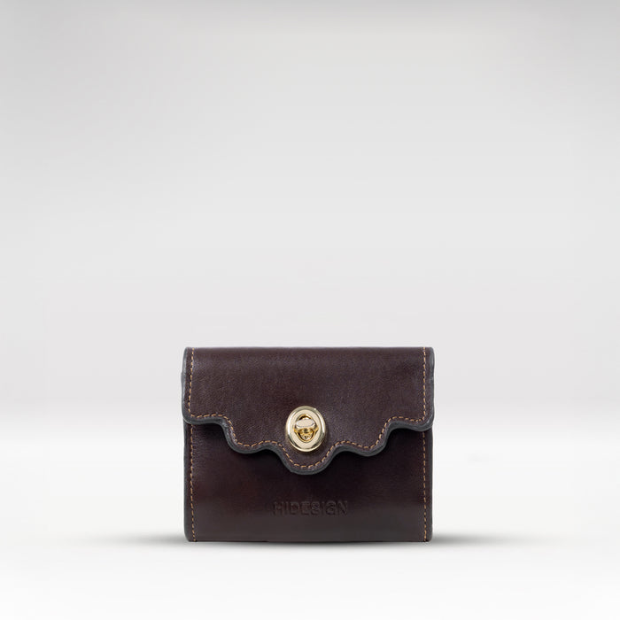 Comtesse W1 Purple Leather Tri-Fold Wallet