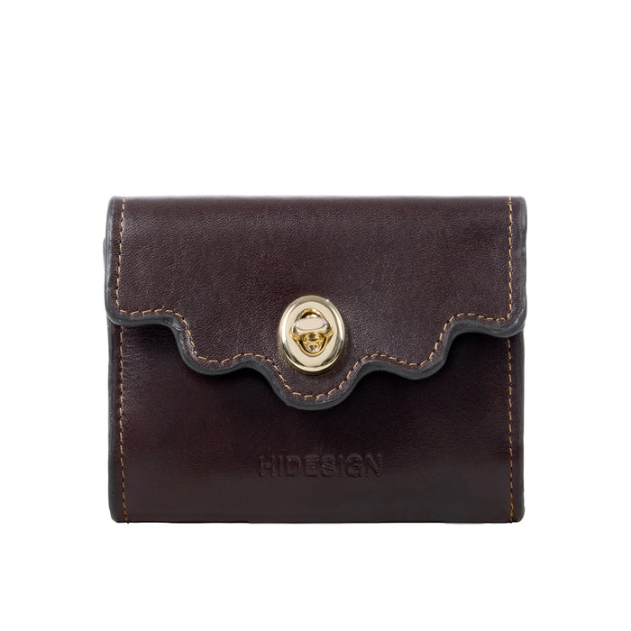 Comtesse W1 Purple Leather Tri-Fold Wallet
