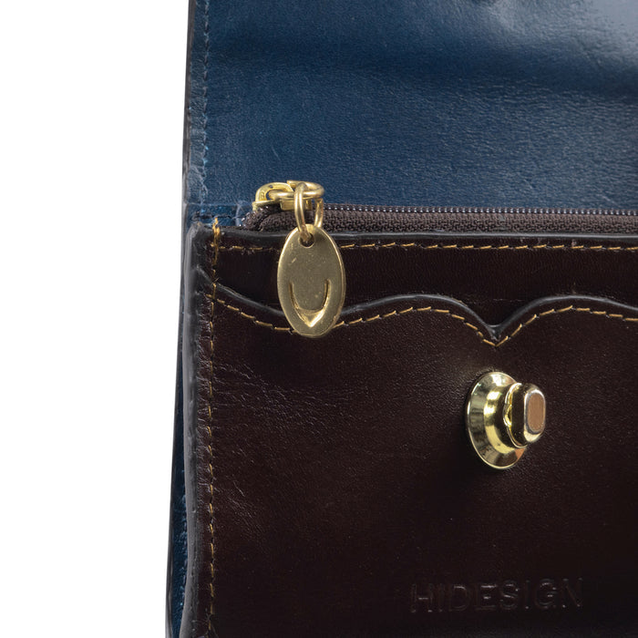 Comtesse W1 Purple Leather Tri-Fold Wallet