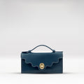 Comtesse W2 Blue Leather Tri-Fold Wallet