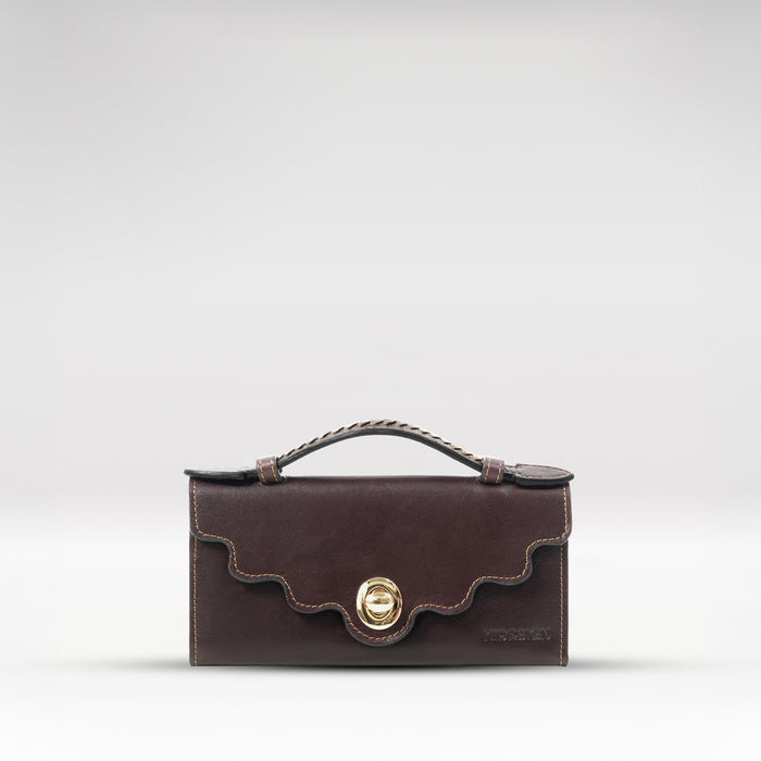 Comtesse W2 Purple Leather Tri-Fold Wallet