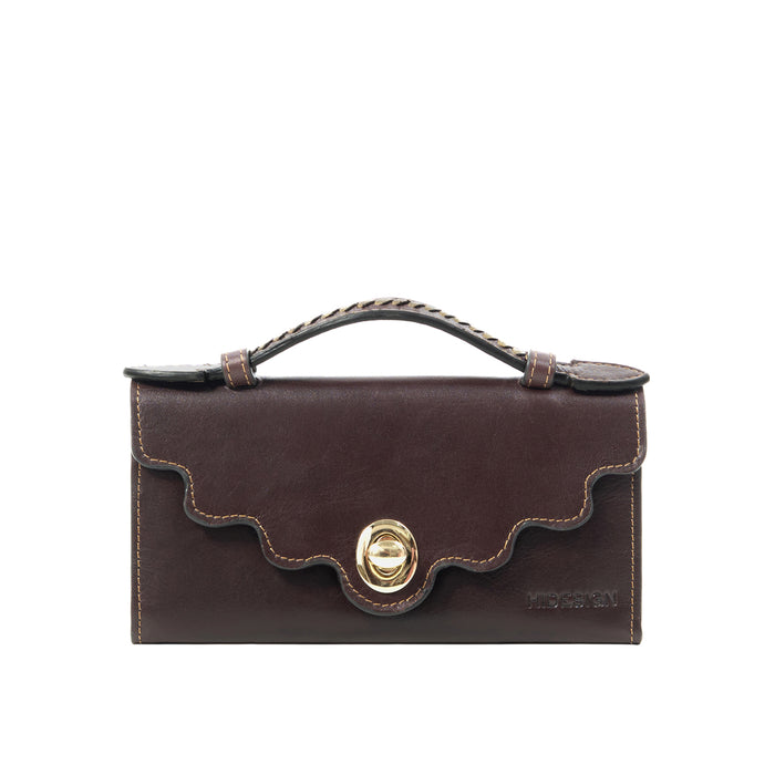 Comtesse W2 Purple Leather Tri-Fold Wallet