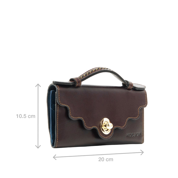 Comtesse W2 Purple Leather Tri-Fold Wallet
