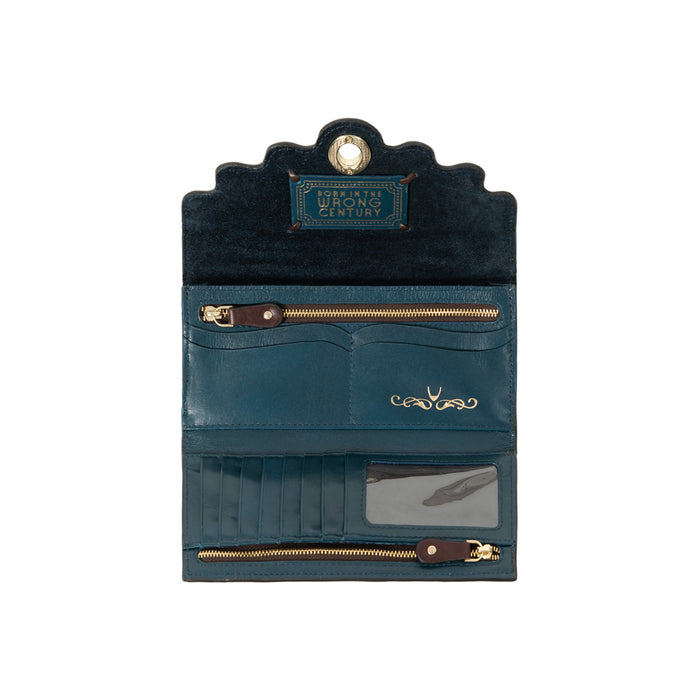 Comtesse W2 Purple Leather Tri-Fold Wallet
