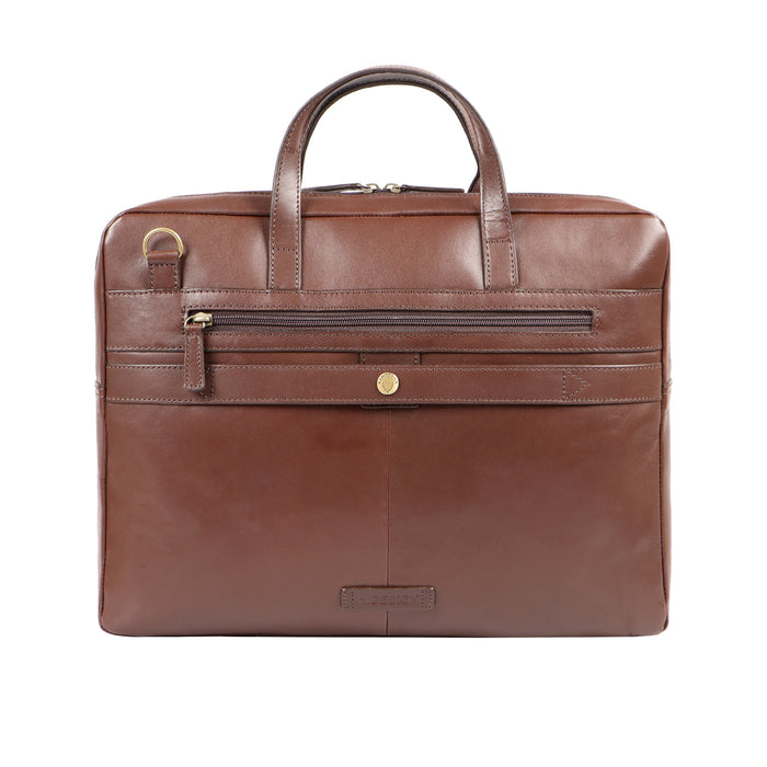 Confucius 02 Brown Leather  Briefcase