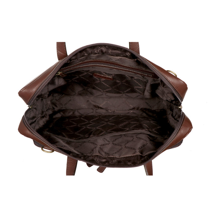 Confucius 02 Brown Leather  Briefcase