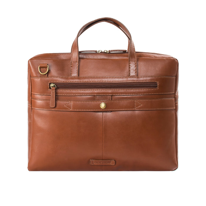 Confucius 02 Tan Leather  Briefcase