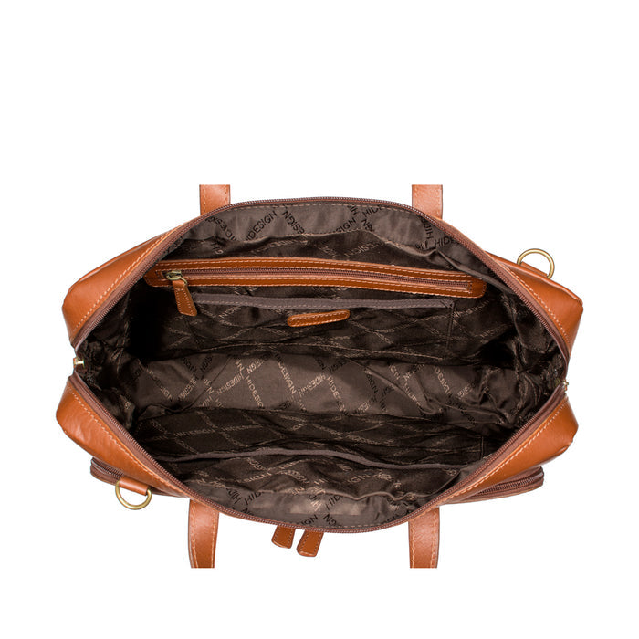 Confucius 02 Tan Leather  Briefcase