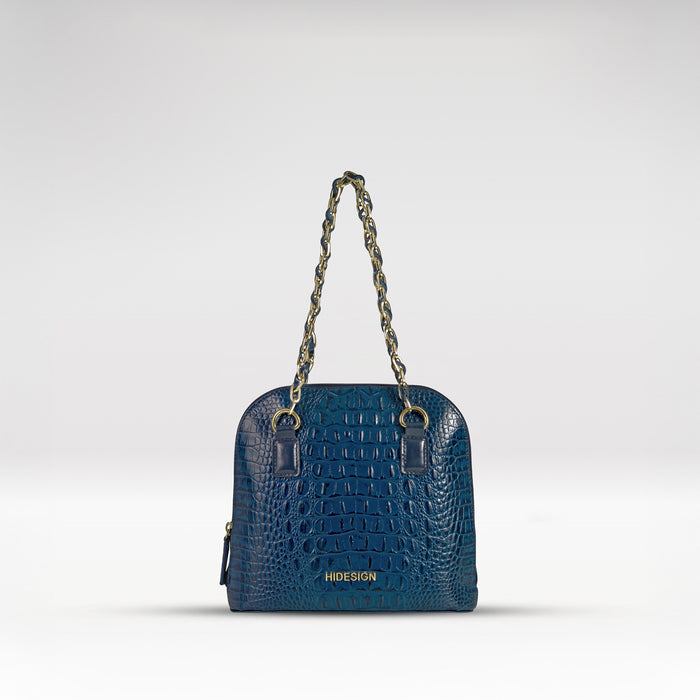 Copacabana 01 Blue Leather Shoulder Bag