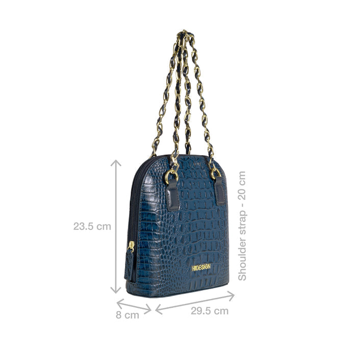 Copacabana 01 Blue Leather Shoulder Bag