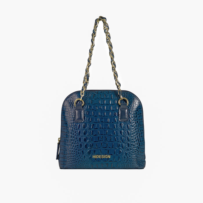 Copacabana 01 Blue Leather Shoulder Bag