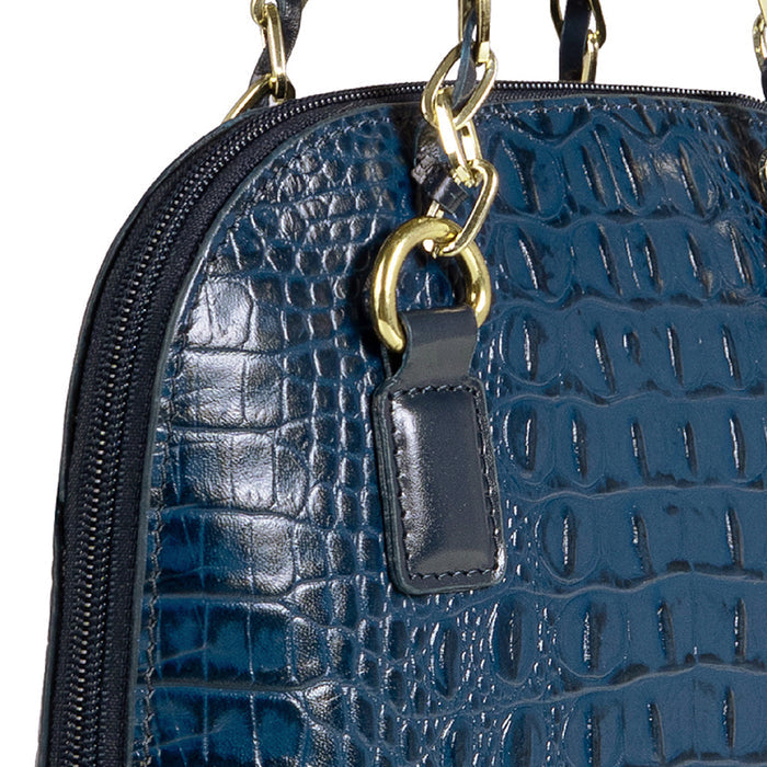 Copacabana 01 Blue Leather Shoulder Bag