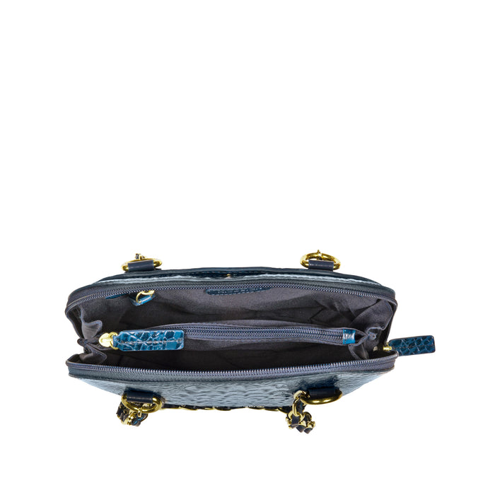 Copacabana 01 Blue Leather Shoulder Bag