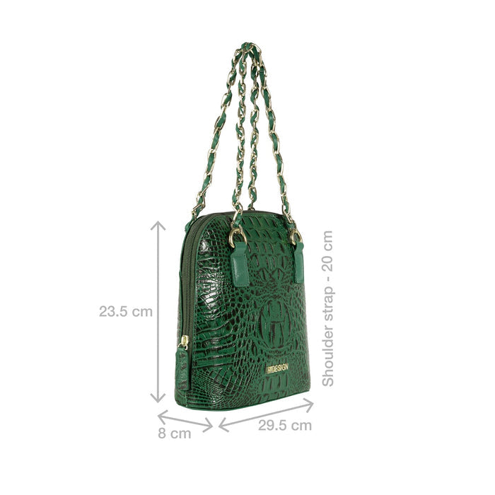 Copacabana 01 Green Leather Shoulder Bag