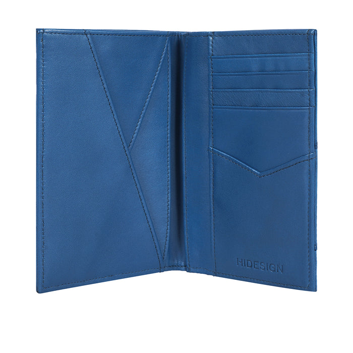 Coral W1 Blue Leather Passport Holder