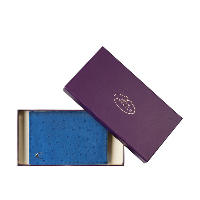 Coral W1 Blue Leather Passport Holder