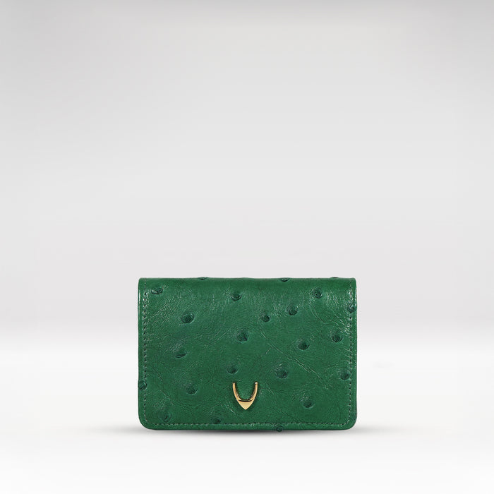 Coral W3 Green Leather Bi-Fold Wallet