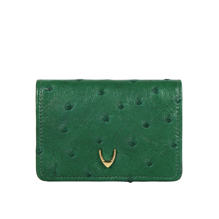 Coral W3 Green Leather Bi-Fold Wallet
