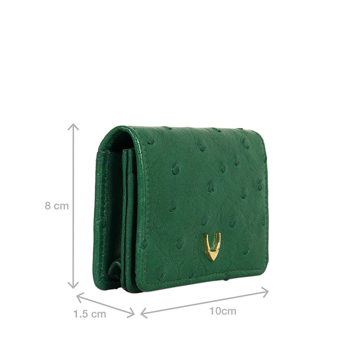 Coral W3 Green Leather Bi-Fold Wallet