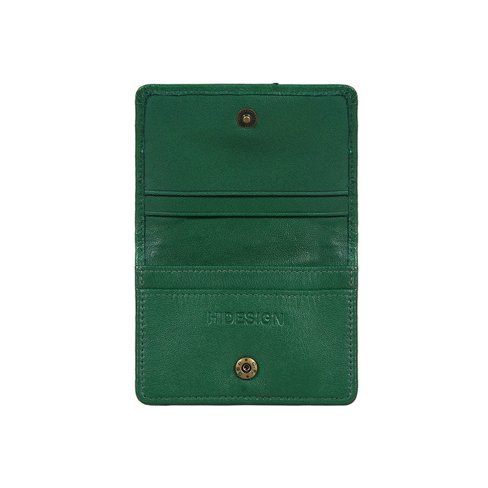 Coral W3 Green Leather Bi-Fold Wallet