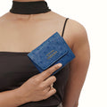 Coral W4 Blue Leather Sling Wallet
